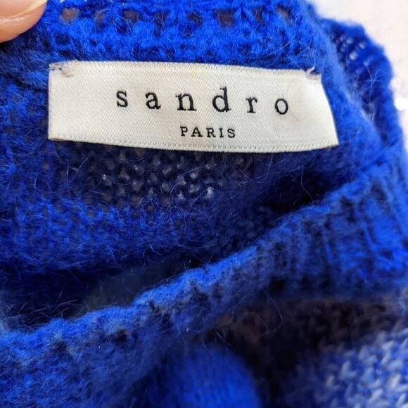 Sandro Paris women's blue mohair mix sweater size small - Picture 3 of 9